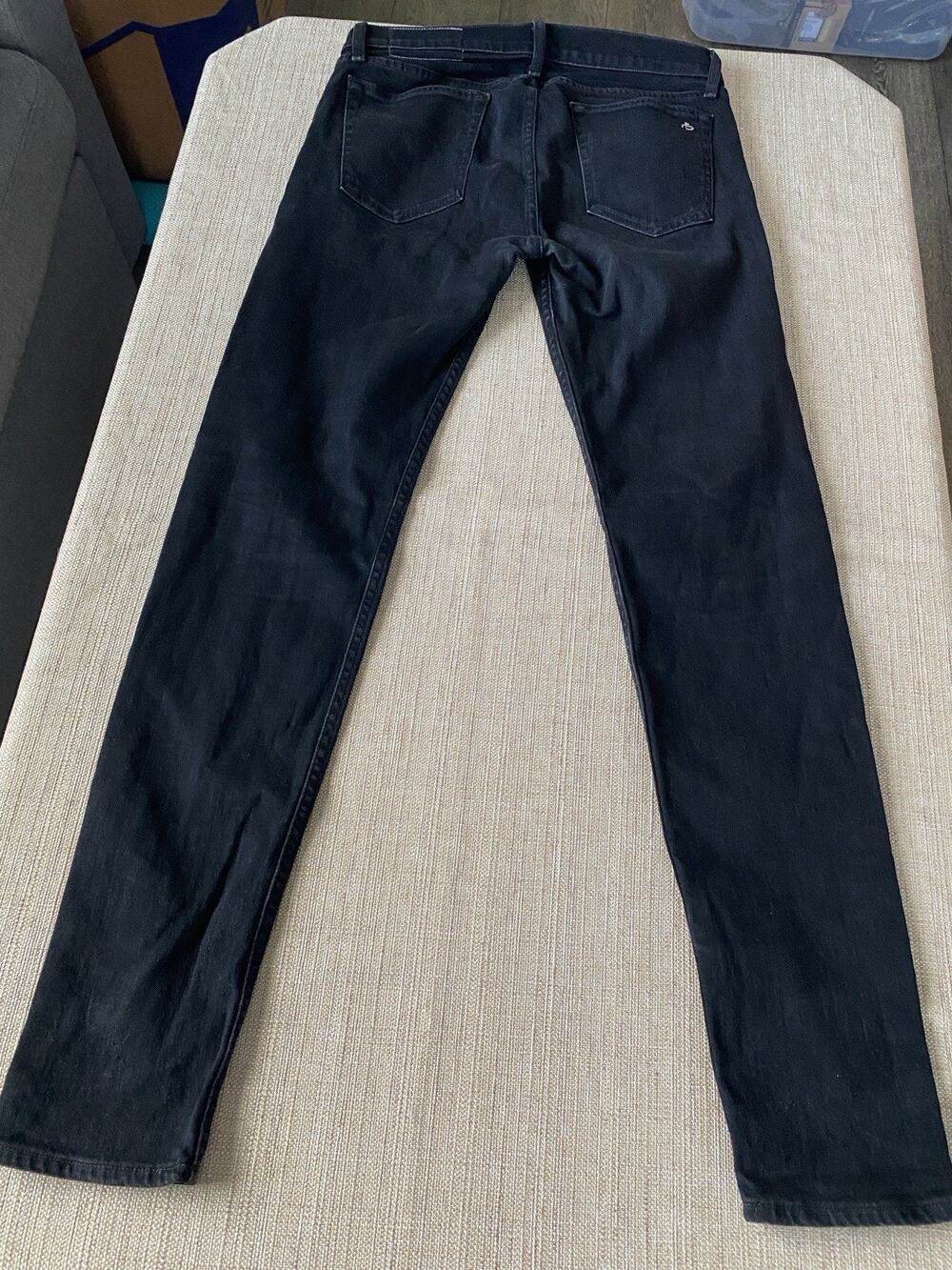 Rag & Bone Fit 1 Extra Slim Black Denim Jeans Size 33 – Made in USA